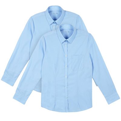 Pack of two girl's blue school blouses